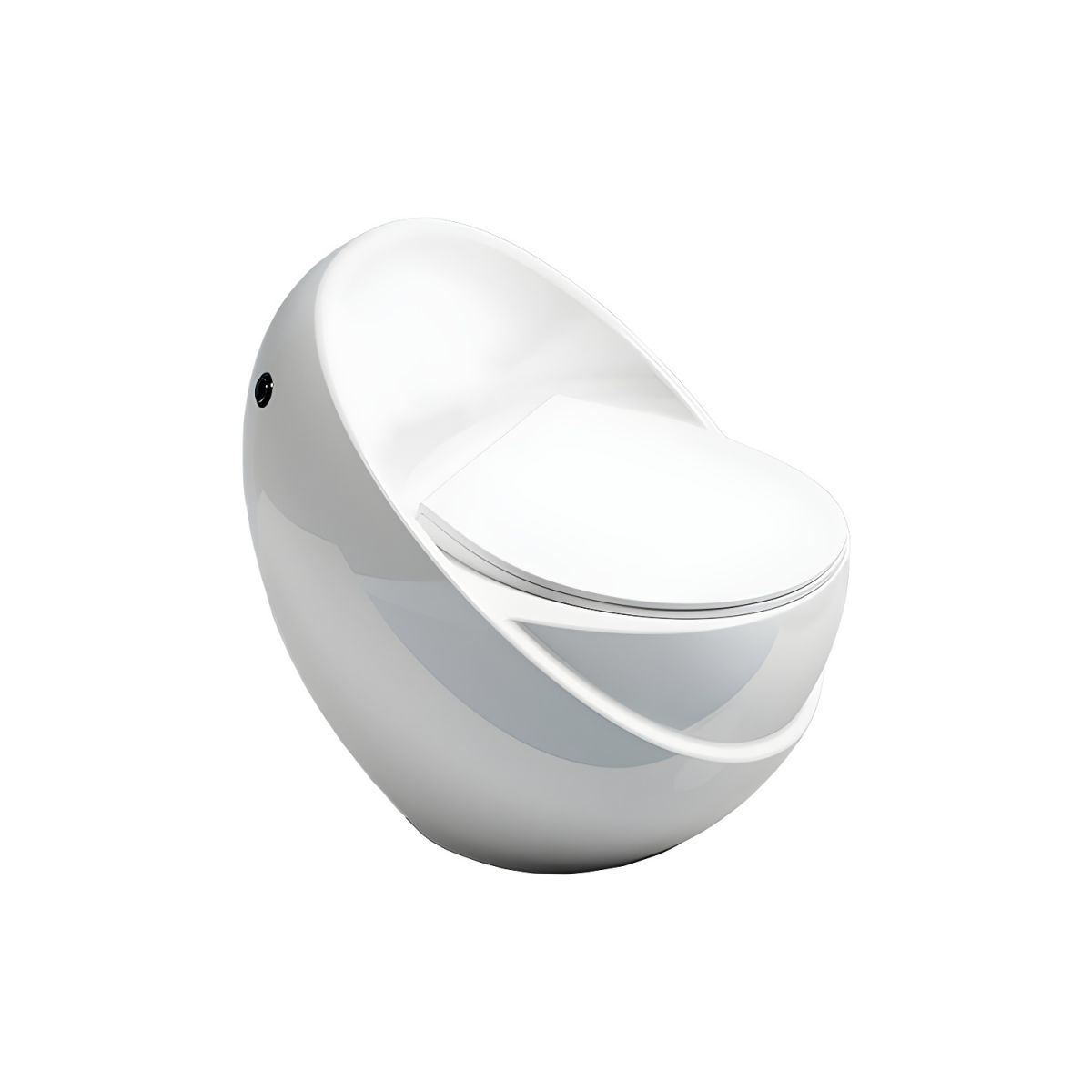 WHITE GLOSSY - WITH UF SEAT COVER FLUSHING : 2D SIPHONIC NCOT-1026 (12 INCH )