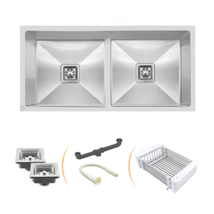 Handmade Double Bowl  Kitchen Sink (37 x 18 x 10 Inches)