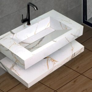 Basin & self royal satvario blue carving