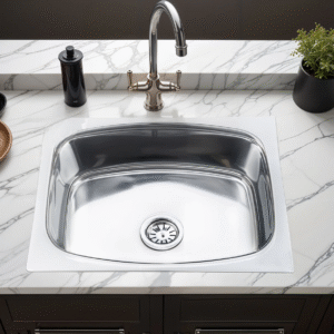 Oval Single Bowl Kitchen Sink (22 x 18 x 8 inches)