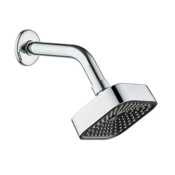 Lyiro Shower Head for Bathroom | Square 4x4 Adjustable Overhead Shower | Wall Mount Bathroom Shower with Arm Chrome Finish