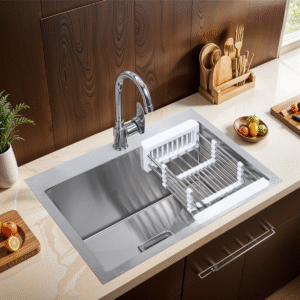 Handmade Single Bowl 304-Grade Kitchen Sink with Tap Hole (24 x 18 x 10 Inches)