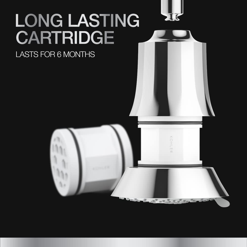 Rain Duet Filter Shower Head - 5-Spray Multifunction Overhead Shower with WATER PURIFIER CARTRIDGE - works best with Hard Water Softener - Wall-mount, Polished Finish, Chrome - 109 mm, ABS - Image 6