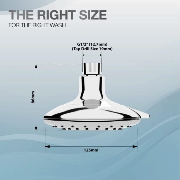 Daisyfield Shower Head for bathroom | Round Multifunction 5-Spray Overhead Shower | Wall Mount Bathroom Shower with Pause Fuctnion, Chrome Finish, 4.7 inches - Image 5