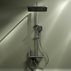 Shower Panel Set, 4-in-1 Multi Flow Functions, LED Light Shower Panel with Digital Display, Piano Keys, Includes Overhead Shower, Hand Shower and Dual Mode Water Spray Health Faucet
