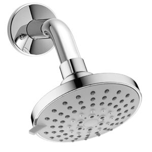 SHR20860 ABS Acrylonitrile Butadiene Styrene 5-Function Chrome Finish Overhead Round Shape Shower with Arm and Flange (Silver, 9-Inch)