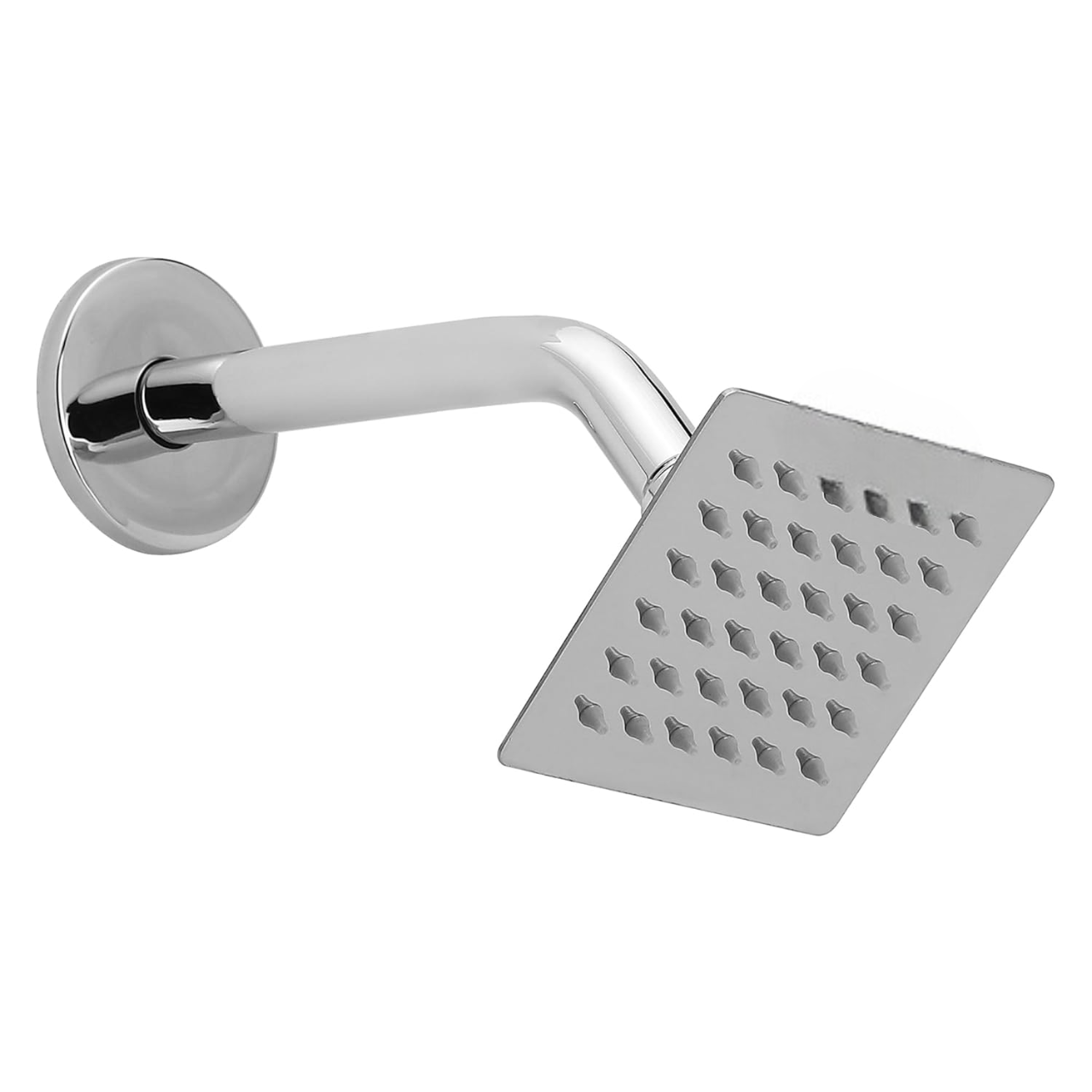 tainless Steel 100 mm Ultra Thin Overhead Shower | Wall Mounted | Chrome Finish | Detachable Spray Nozzles | Silicon Nozzles | Sustains High Water Pressure