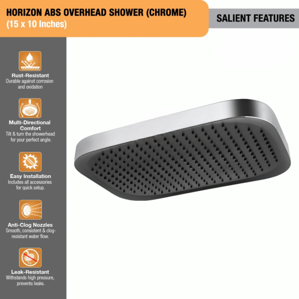 Overhead Shower (15 x 10 Inches) | Rainfall Showerhead | Easy Install | Luxury Spa Experience, Chrome Finish - Image 3