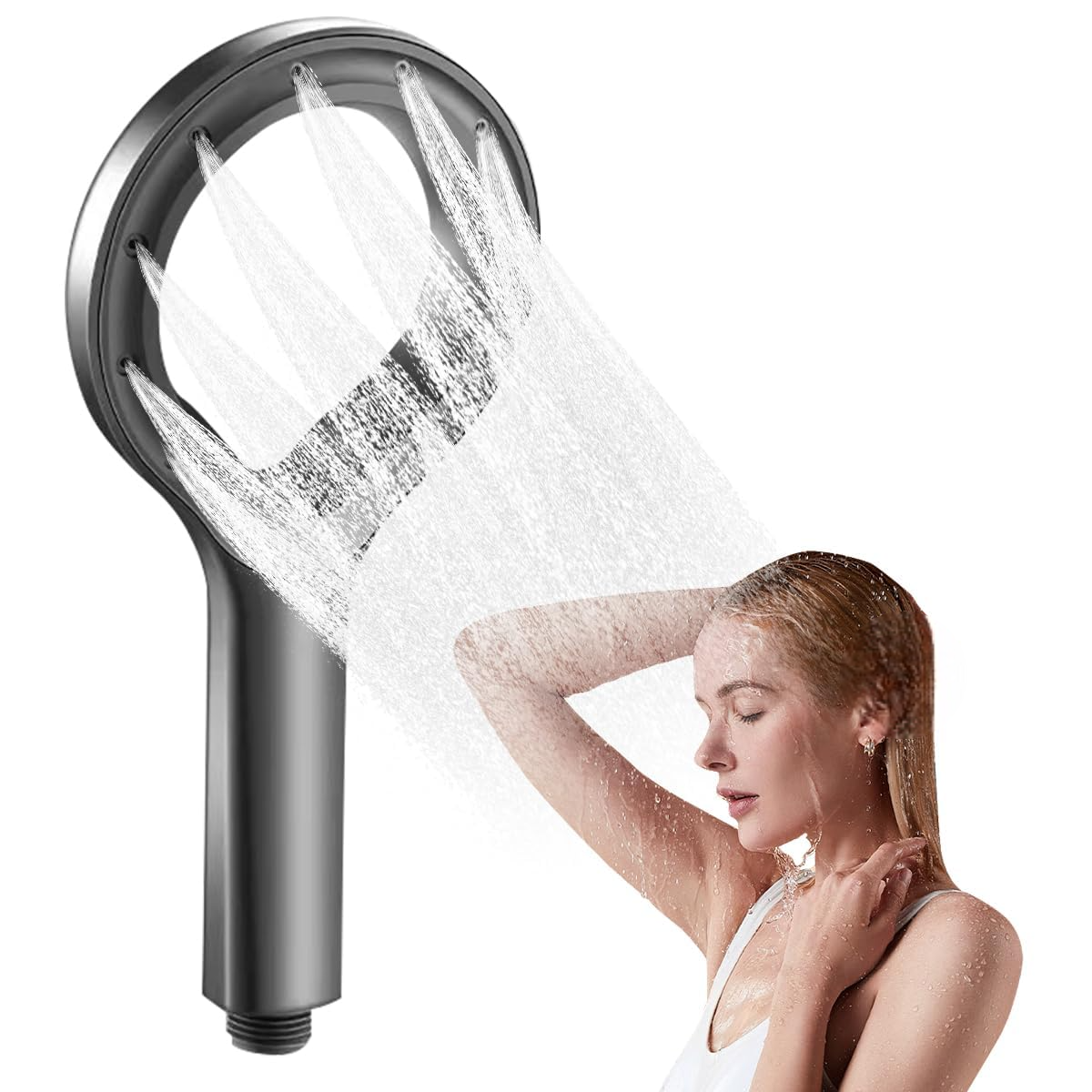 Stainless Steel 150 mm Ultra Thin Overhead Shower | Wall Mounted | Chrome Finish | Detachable Spray Nozzles | Silicon Nozzles | Sustains High Water Pressure