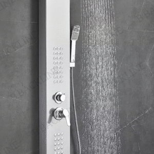 Shower Panel For Bathroom Full Set Stainless Steel 5 In 1 Shower Panel Rainfall Shower, Body Massage Jet, Handheld Shower,Wall Mount Shower Panel for Bathroom (Brushed Matt)