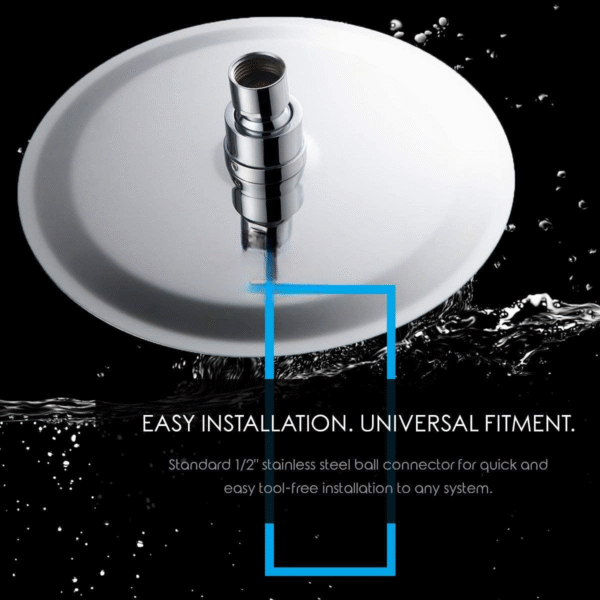 ROUND 8X8 (8Inch) Over Head Rain Shower with Round Shower arm (15Inch Arm) - Image 2