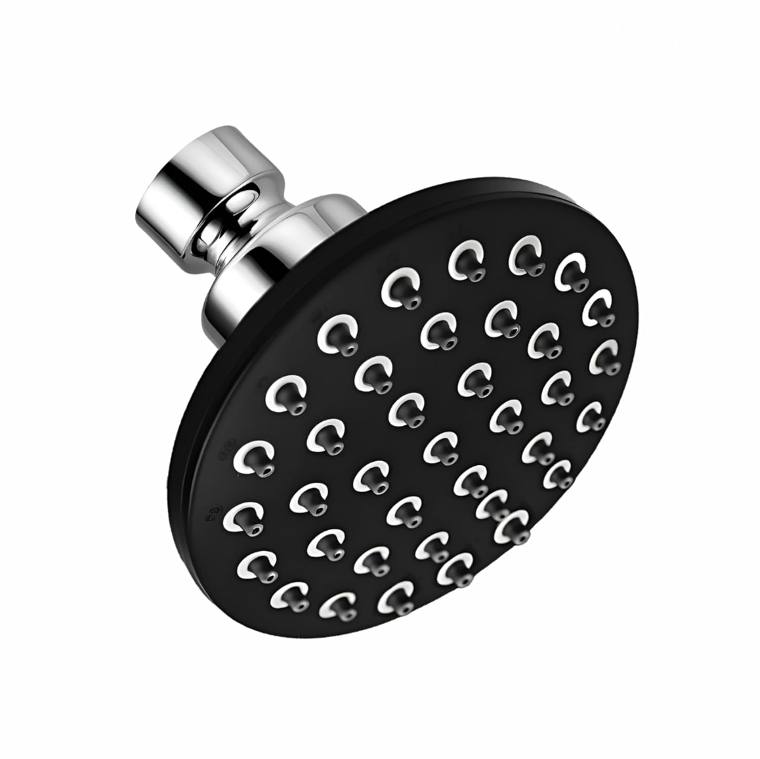 Stainless Steel Metal Silicone Polished Finish Overhead Shower (Silver, 6 inch)