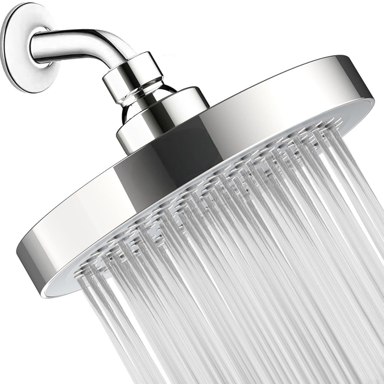 Rain Shower Head High Pressure Spa System, Luxury Bathroom Showerhead with Chrome Plated Finish, Adjustable Angles, Anti-Clogging Silicone Nozzles