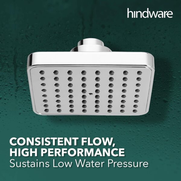 Hindware ABS 100 mm Rain Shower Overhead Shower | Wall Mounted | Chrome Finish & Nickel Plating | Sustains High Water Pressure - Image 6