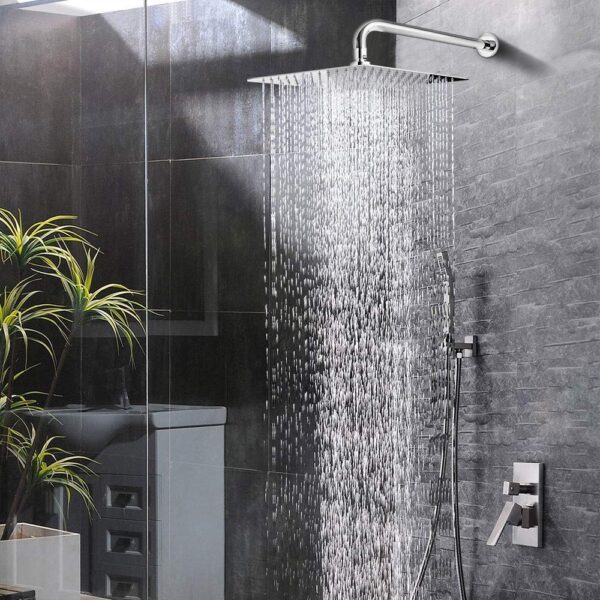 OPENBOX Ultra Slim Overhead Shower, (6x6 Inch) Square Stainless Steel High Pressure Rain Shower head for Bathroom, without arm Chrome Finish. - Image 6