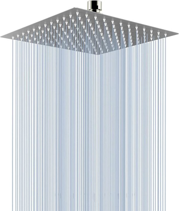 Stainless Steel Slim Shower Head - Slim Overhead Shower - Bathroom Rain Shower & Adjustable Shower For Bathroom - Bath sawar for bathroom for a Luxurious Bath (Slim Shower 4 x 4, Pack of 1)