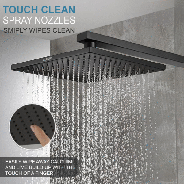 SHR20810 , 6x6 Square Over Head Shower With 18-INCH Arm and Wall Flange (Matte Black) - Image 3