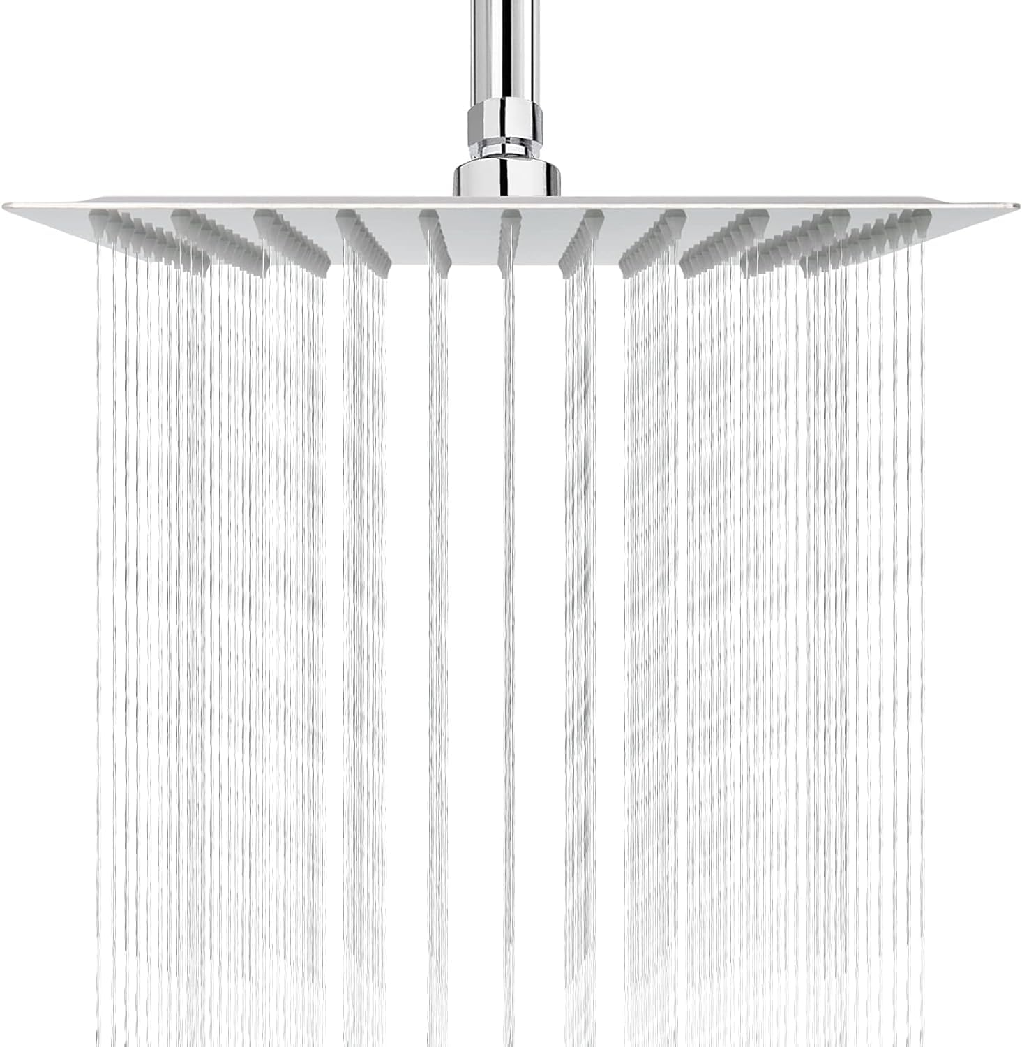OPENBOX Ultra Slim Overhead Shower, (6x6 Inch) Square Stainless Steel High Pressure Rain Shower head for Bathroom, without arm Chrome Finish.