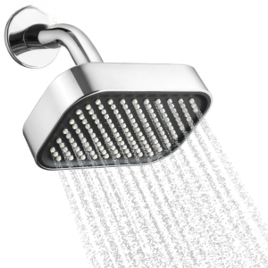 SHR22515, ABS, 6x4 INCH Single Flow Overhead Shower With 9-INCH Shower Arm & Wall Flange (With Arm)