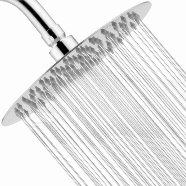 Stainless Steel Metal Silicone Polished Finish Overhead Shower (Silver, 6 inch)