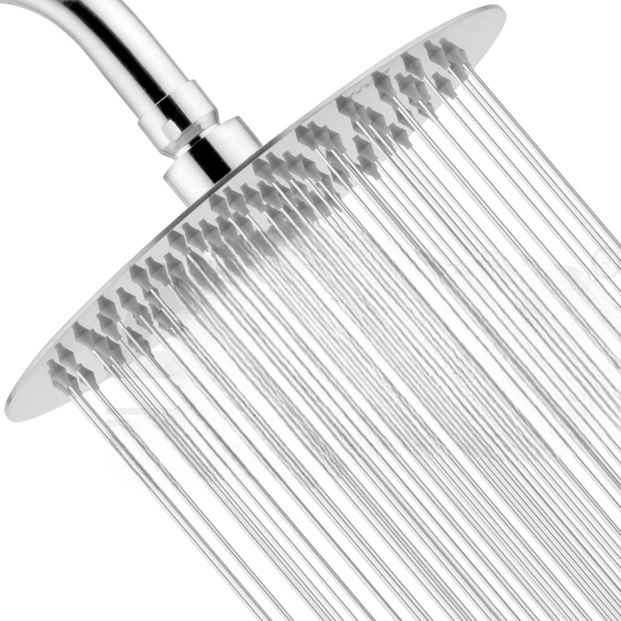 Stainless Steel Metal Silicone Polished Finish Overhead Shower (Silver, 6 inch)