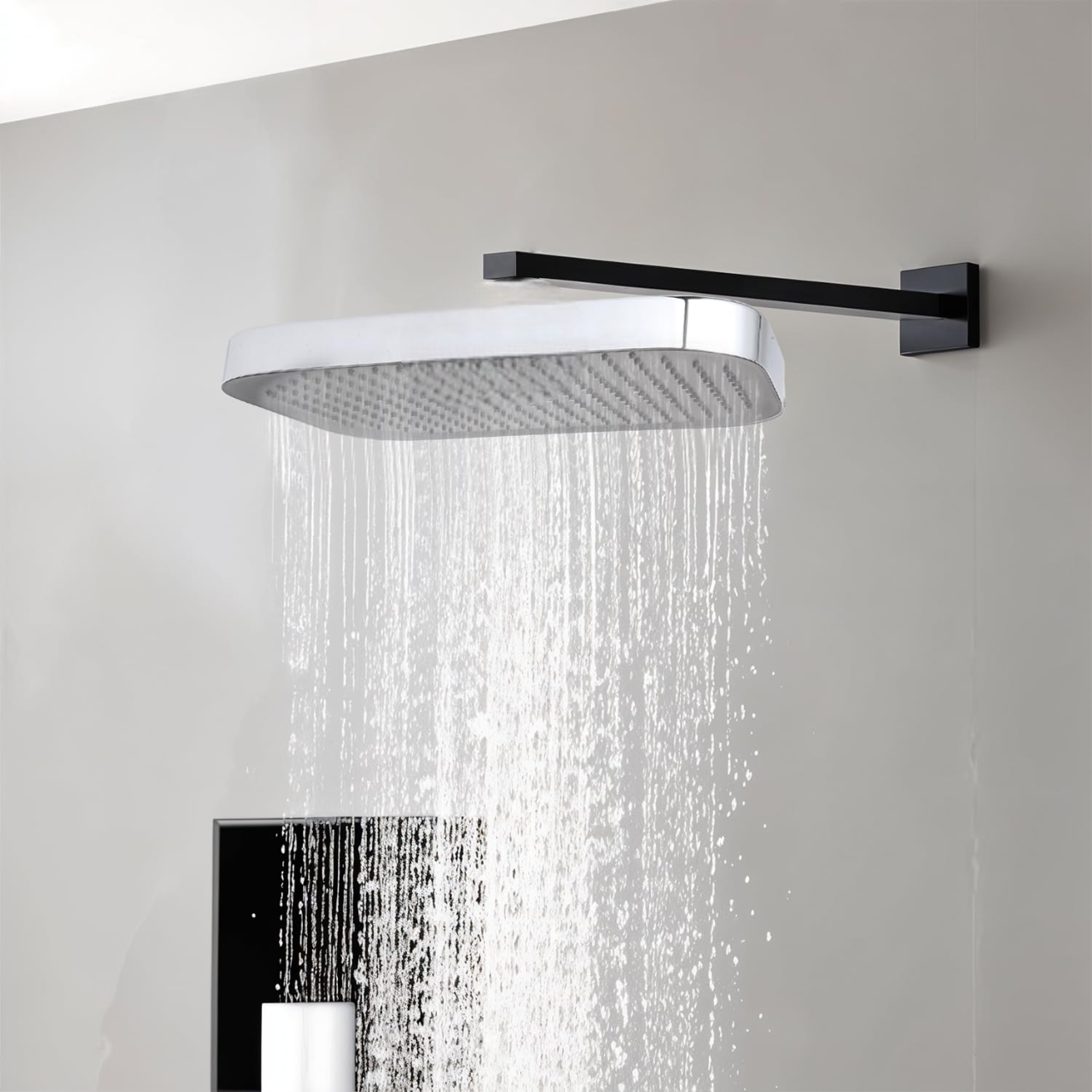 Overhead Shower (15 x 10 Inches) | Rainfall Showerhead | Easy Install | Luxury Spa Experience, Chrome Finish