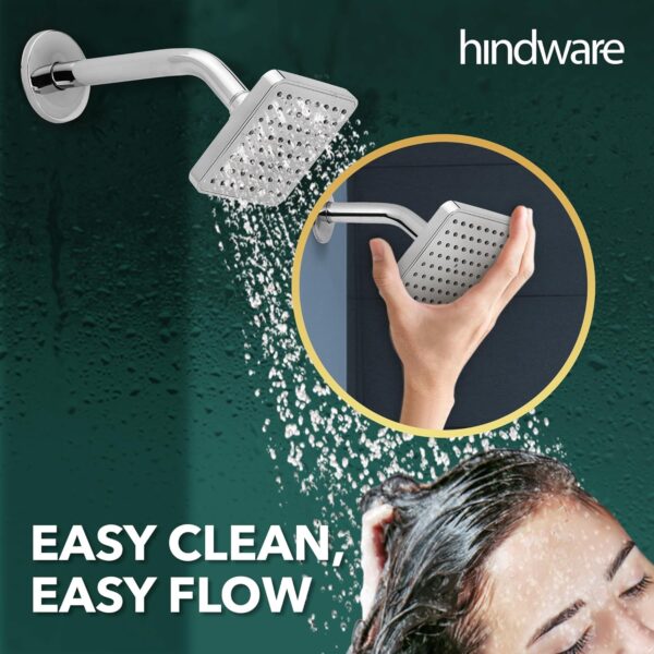 Hindware ABS 100 mm Rain Shower Overhead Shower | Wall Mounted | Chrome Finish & Nickel Plating | Sustains High Water Pressure - Image 7