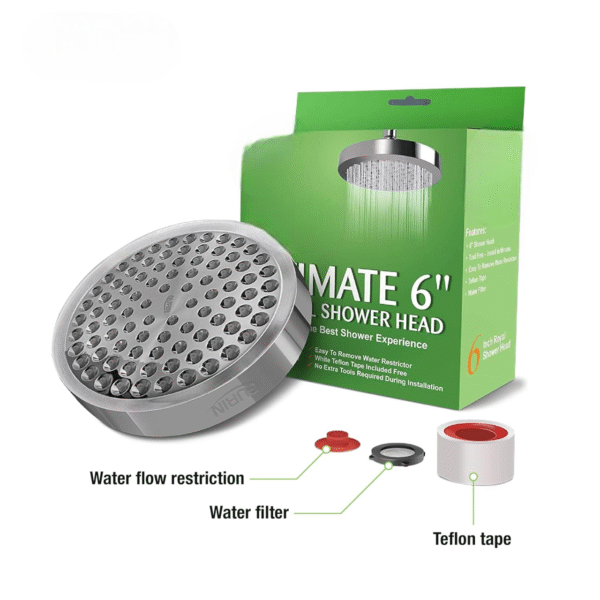 Rain Shower Head High Pressure Spa System, Luxury Bathroom Showerhead with Chrome Plated Finish, Adjustable Angles, Anti-Clogging Silicone Nozzles - Image 3