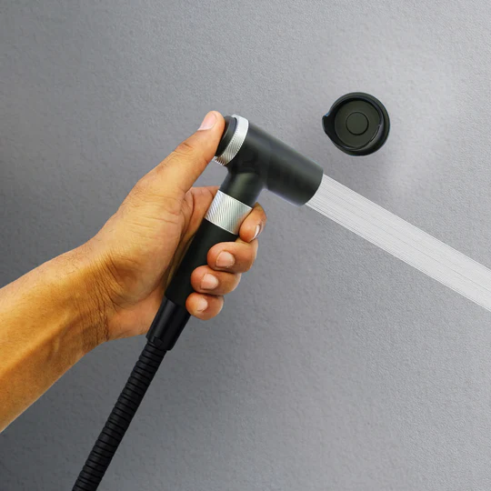 Black magnetic health faucet with hose pipe & hook