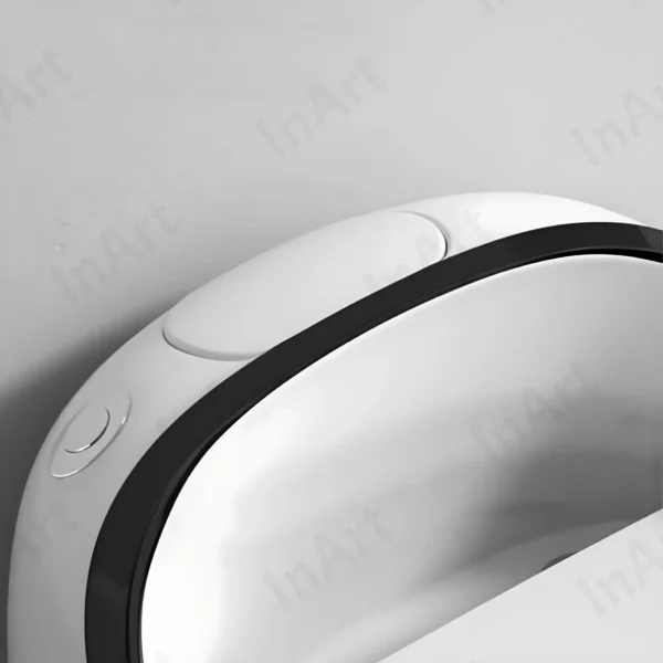 WHITE & BLACK GLOSSY WITH UF SEAT COVER FLUSHING : WASH DOWN NCOT-1010 (12 INCH ) - Image 4