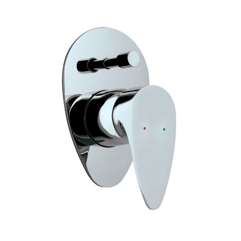 'Single Lever Exposed Parts Kit of Hi-flow Diverter Consisting of Operating Lever, Cartridge Sleeve, Wall Flange (with Seals), Button Assembly Sleeve & Button (Compatible with ALD-079N) VGP-81079NK