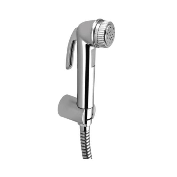 JAQUAR Allied Series Health Faucet/Toilet Gun (Chrome) | 1.2 m Flexible Tube, Wall Hook Included, ABS Body | Toilet Spray Gun/Health Faucet Set with Pipe/Hose and Wall Hook | ALD-CHR-587