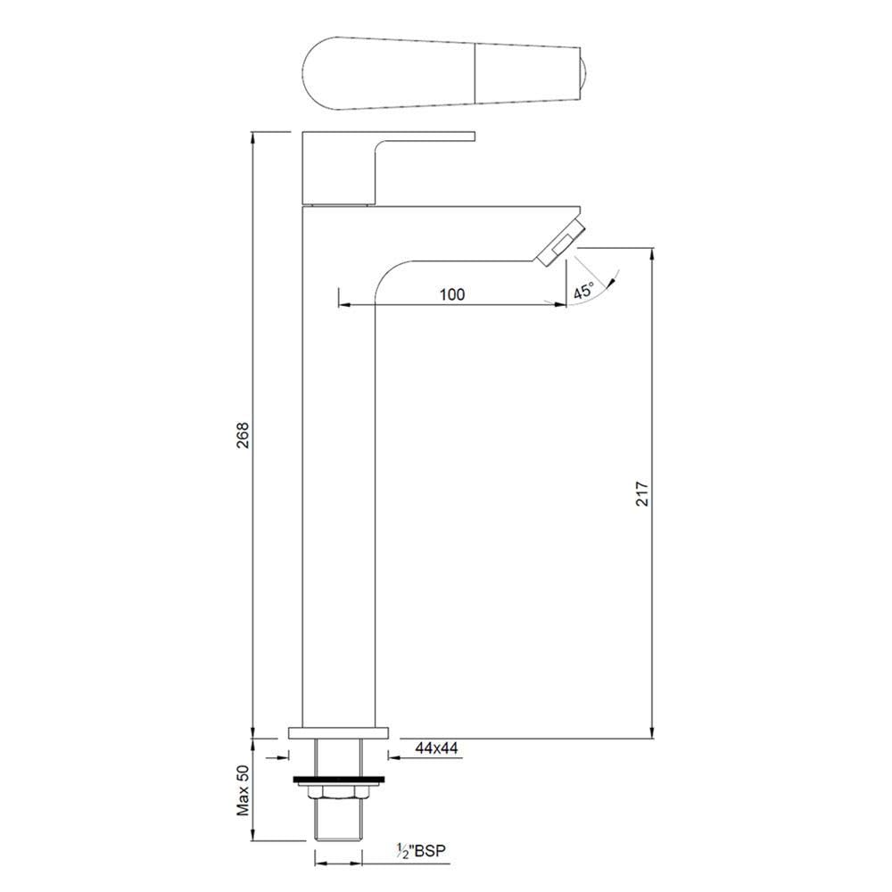 JAQUAR ARIA Series Table Mounted Tall Boy Cold ONLY Basin TAP/TAP (Chrome) | TOP Lever, Brass Body Water Tap/Faucet/Cock for Bathroom/Kitchen Wash Basin | ARI-CHR-39021 - Image 3