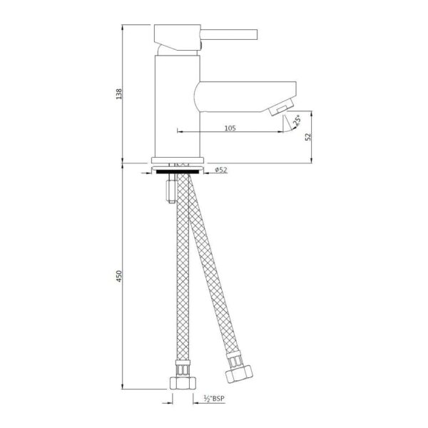 JAQUAR Florentine Series Table Mounted Regular HOT and Cold Basin Mixer/TAP (Chrome) | TOP Lever, Brass Body Water Tap/Faucet/Cock for Bathroom | FLR-CHR-5001B - Image 3