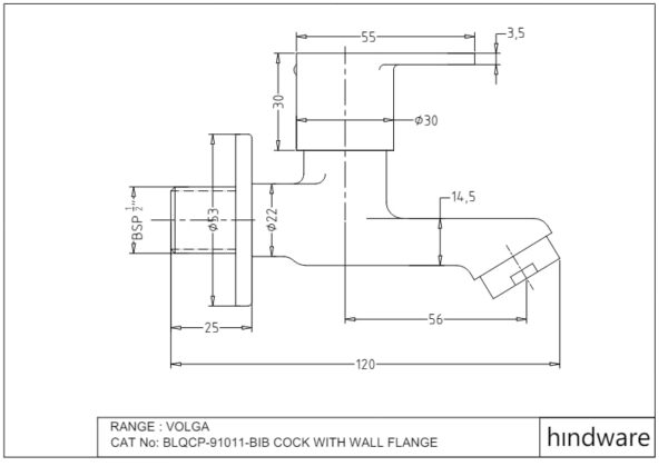 Benelave by Hindware Volga Bib Tap for Bathroom, Brass with Chrome Finish | 7-Year Manufacturer Warranty - Image 2