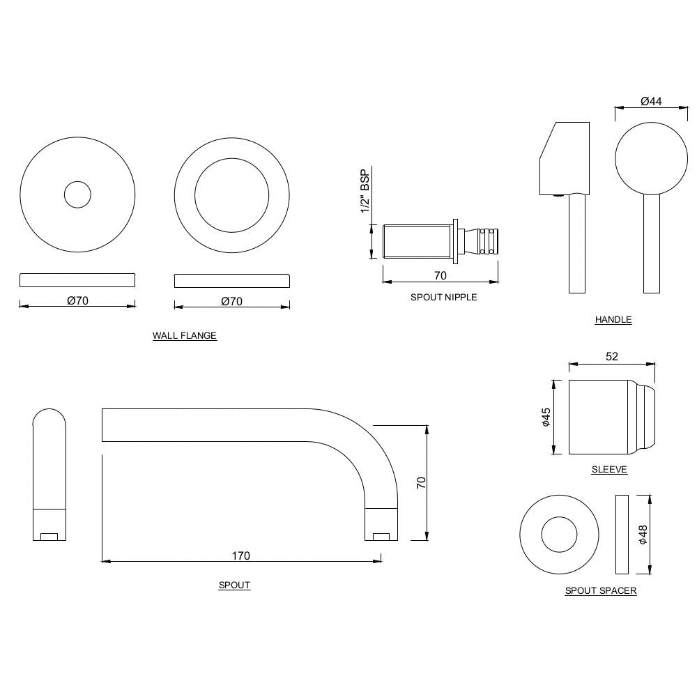 JAQUAR Wall Mounted HOT and Cold Basin TAP (Chrome) | Right Hand Side Lever, Brass Body Faucet for Bathroom | FLR-CHR-5231NK | Compatible in-Wall Part ALD-233NPSO & ALD-235NPSO Sold Separately - Image 4