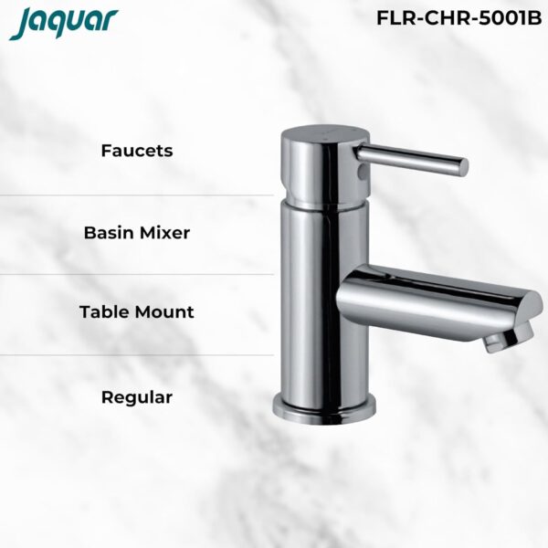 JAQUAR Florentine Series Table Mounted Regular HOT and Cold Basin Mixer/TAP (Chrome) | TOP Lever, Brass Body Water Tap/Faucet/Cock for Bathroom | FLR-CHR-5001B - Image 5