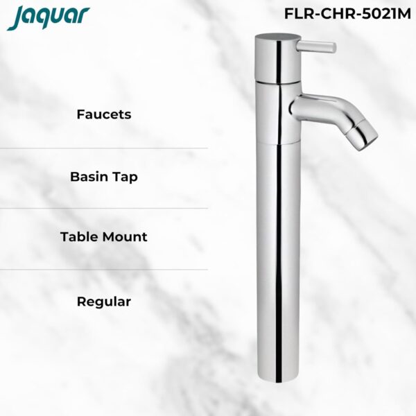 JAQUAR Florentine Series Table Mounted Regular Cold ONLY Basin TAP/TAP (Chrome) | TOP Lever, Brass Body Water Tap/Faucet/Cock for Bathroom/Kitchen Wash Basin | FLR-CHR-5021M - Image 6