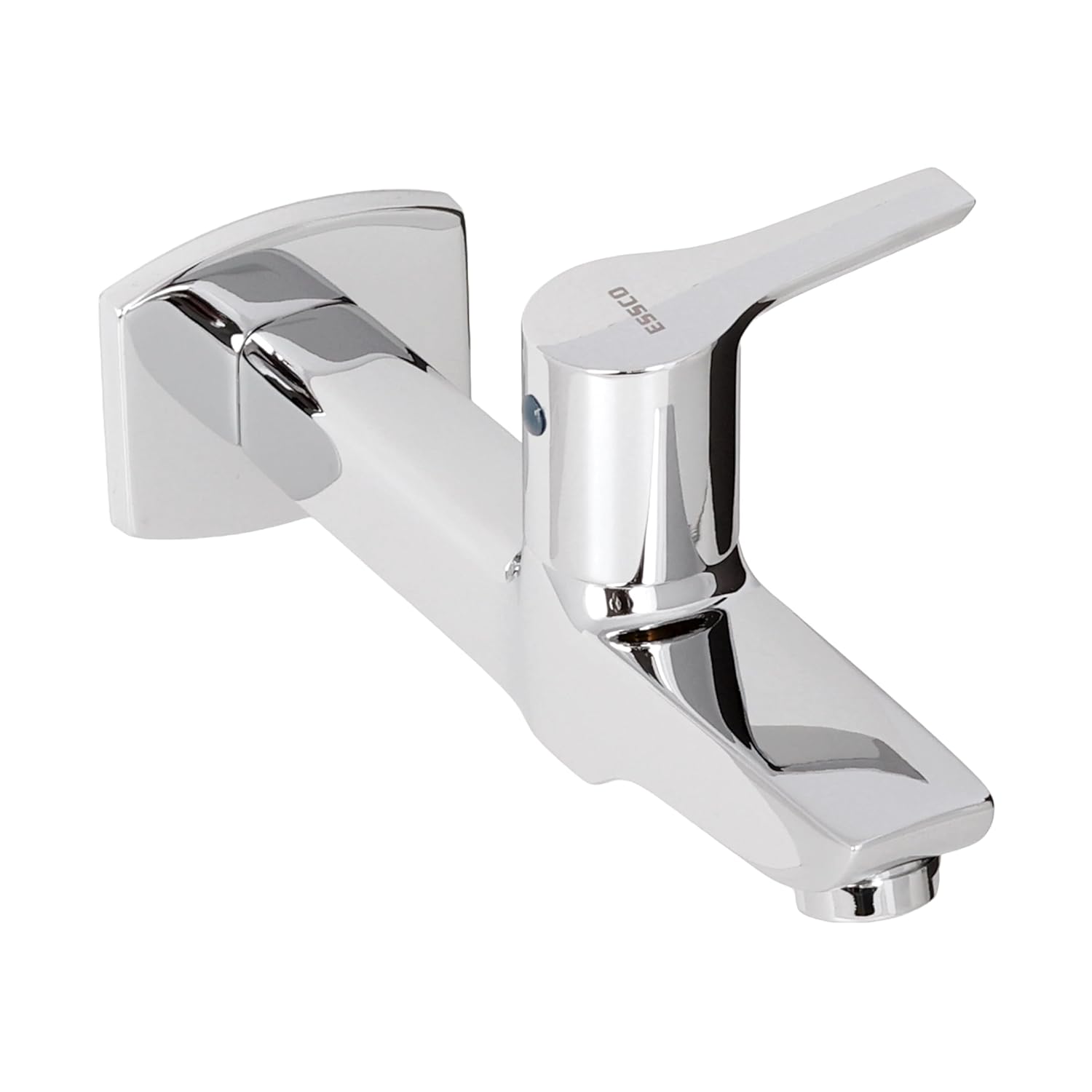 JAQUAR Aspire Series Wall Mounted WC Area Long Body BIB Cock/Valve (Chrome) | Top Lever, Brass Body, with Wall Flange | Angle Valve for Bathroom, Toilet, Home | APR-CHR-101107