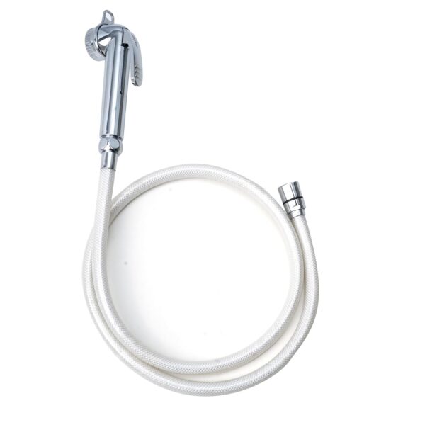 JAQUAR Allied Series Health Faucet/Toilet Gun (Chrome) | 1.2 m PVC Pipe, ABS Body | Toilet Spray Gun/Health Faucet Set with Pipe/Hose and Wall Hook | ALD-CHR-583 - Image 5