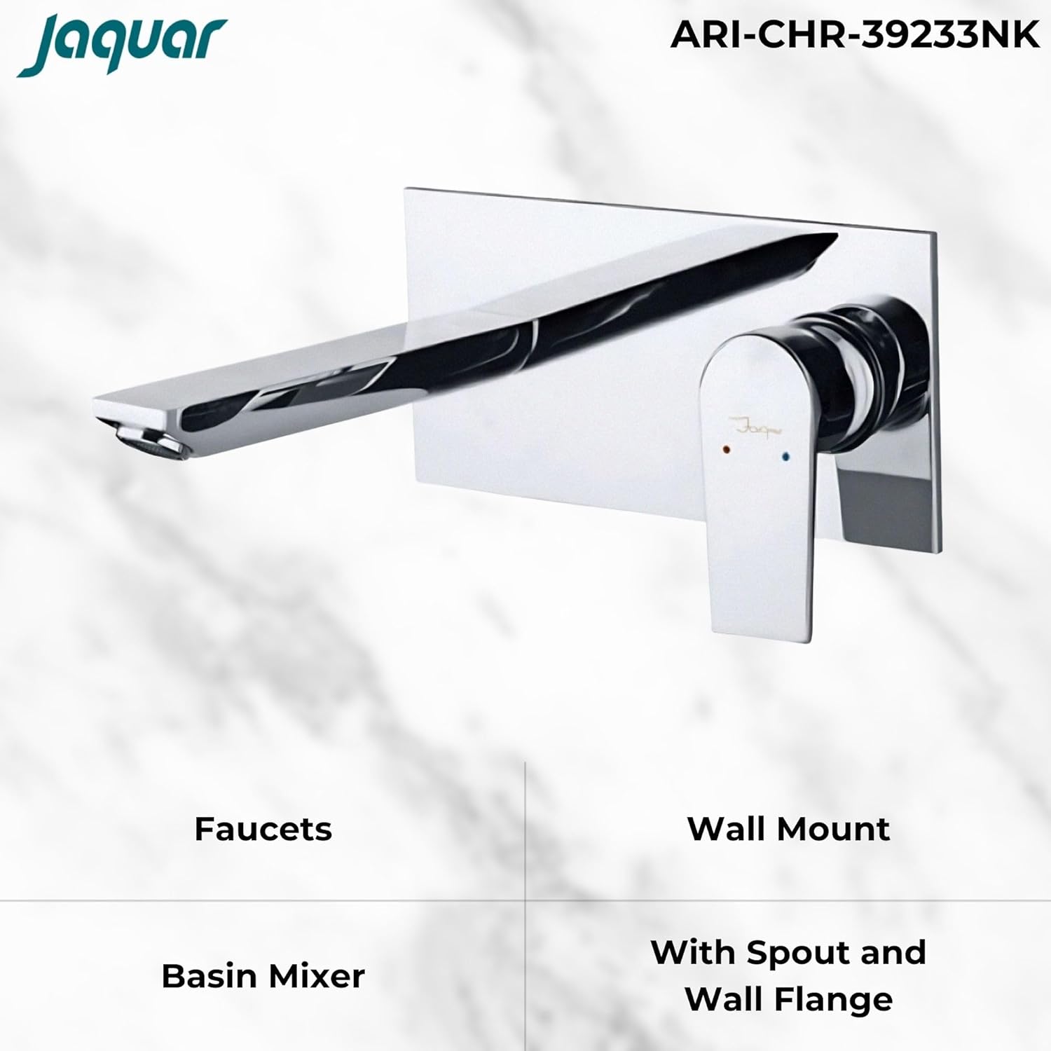 JAQUAR ARIA Series Wall Mounted HOT and Cold Basin Mixer/TAP (Chrome) | Right Hand Side Lever, Brass Body Water Tap/Faucet/Cock for Bathroom | ARI-CHR-39233NK - Image 6