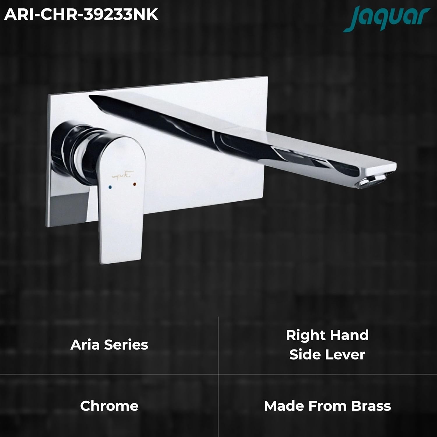 JAQUAR ARIA Series Wall Mounted HOT and Cold Basin Mixer/TAP (Chrome) | Right Hand Side Lever, Brass Body Water Tap/Faucet/Cock for Bathroom | ARI-CHR-39233NK - Image 5