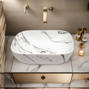 Modern Ceramic Wash Basin With a Marble Finish