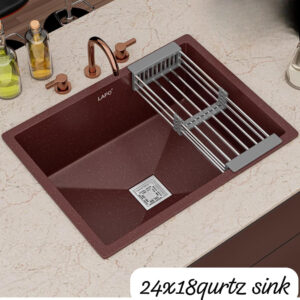Quartz Kitchen Sink with accessories (drain system & dish rack)