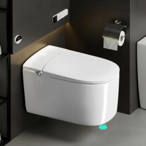 Smart Wall Hung Toilet with Auto Lid, Heated Seat & Dryer (59×38×37.5 cm)