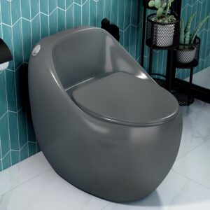 One Piece Rimless Siphonic Commode with Soft Close Seat - Gray (66×47×62.5 cm)